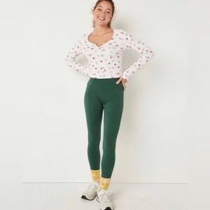 PINK Victoria's Secret Green Leggings High-Waisted Stretch